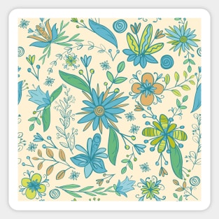 Hand drawn floral pattern Sticker